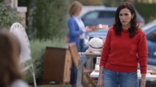 Red Sweater worn by Delia (Michaela Watkins) in The Unicorn Season 1 Episode 11