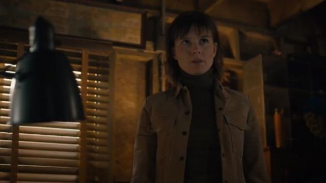 Chaqueta de ante marrón usada por Kristen Bouchard (Katja Herbers) en Evil Temporada 1 Episodio 11