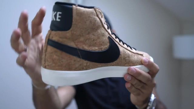 The pair of nike blazer mid cork of Anil B-Anil Brancaleonie in the video ALL MY SNEAKERS (Nike, Off White, Dior...) 