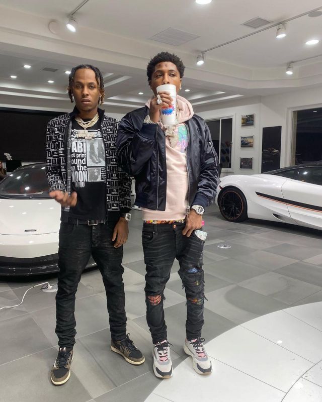 Jordan Travis Scott Mocha Sneak­ers of Rich the Kid on the Instagram account @richthekid