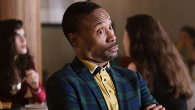 Blue and green checkered suit jacket worn by Barrett (Billy Porter) in Like a Boss