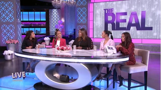 Msgm Pink Leop­ard Print Dress worn by Adrienne Bailon on The Real (2013) January 13, 2020