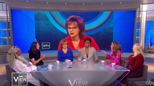 Boss Fe­gan Wool Crew­neck Sweater worn by Meghan McCain on The View  January 14, 2020