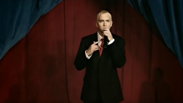 White shirt of Eminem in Eminem - When I'm Gone (Official Music Video)