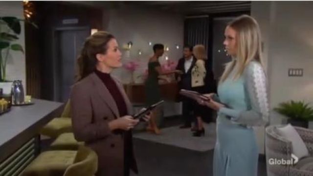 Veronica beard Bea­con Check Dick­ey Jack­et worn by 
Chelsea Lawson  (Melissa Claire Egan) as seen on The Young and the Restless January 15, 2020