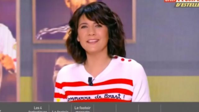 The sweater with stripes and motifs in intarsia Estelle Denis in The Team Estelle the 09.01.2020
