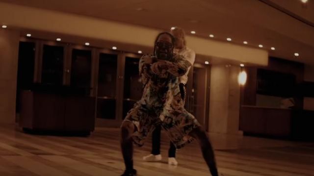 Christian Dior X Sorayama Blue Technical Fabric Bermuda Shorts Print of 2 Chainz in the music video 2 Chainz - Dead Man Walking ft. Future (Official)
