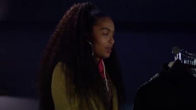 Yellow Fluffy Coat worn by Zoey Johnson (Yara Shahidi) in grown-ish Season 3 Episode 1