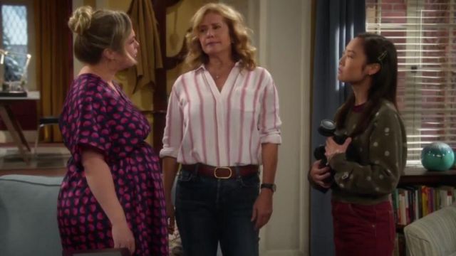 Rails Reagan Shirt in Tulip Stripe worn by Vanessa Baxter (Nancy Travis) in Last Man Standing Season 8 Episode 6
