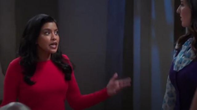 Red Sweater worn by Vicky (Tiya Sircar) in The Good Place Season 4 Episode 11