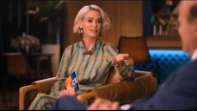 Green Striped Linen Blouse worn by Alice Pieszecki (Leisha Hailey) in The L Word: Generation Q Season 1 Episode 4