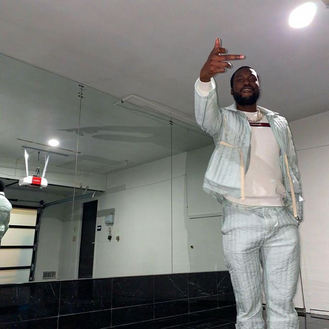 Craig Green quilted panelled jacket of Meek Mill on the Instagram account @meekmill