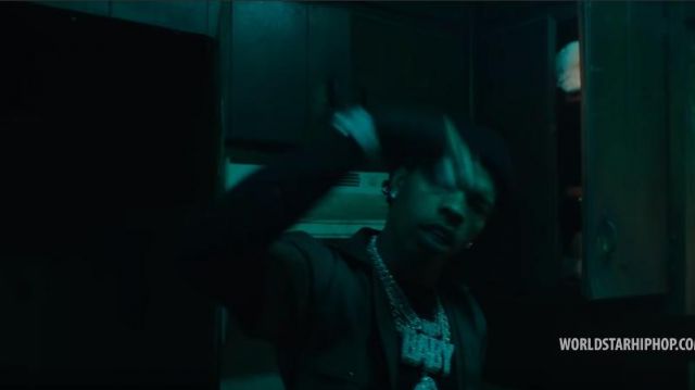 Dickies Olive Green Men's Short Sleeve Work Shirt of Lil Baby in the music video Marlo - “1st N 3rd” feat. Future, Lil Baby (Official Music Video - WSHH Exclusive)