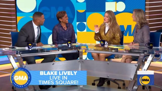 Equipment Blue Snake Print Blouse worn by Robin Roberts on Good Morning America January 28, 2020
