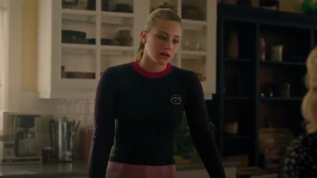 Green Color Block Sweater worn by Betty Cooper (Lili Reinhart) in Riverdale Season 4 Episode 11