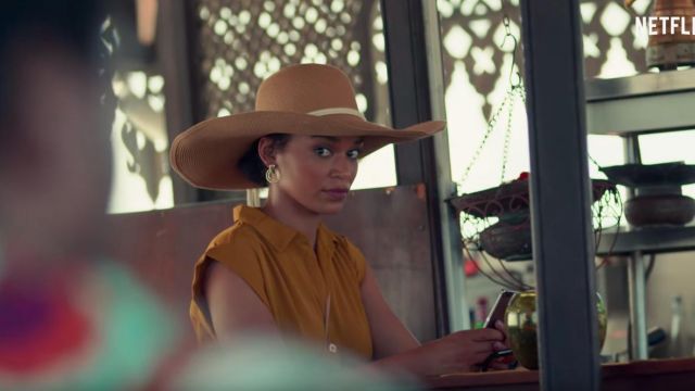 The earrings worn by the Queen Sono (Pearl Thusi) in Queen Sono (Season 1)