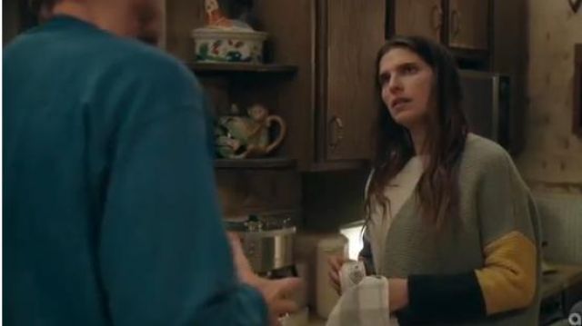 Patch­work Sweater worn by Rio (Lake Bell) in Bless This Mess Season 2