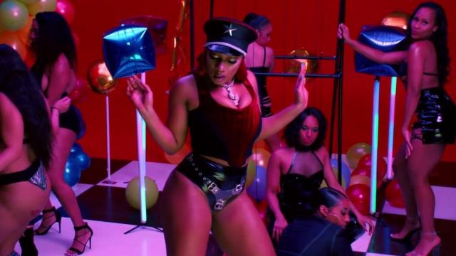 Military star hat of Megan Thee Stallion in Megan Thee Stallion - Big Ole Freak [Official Video]