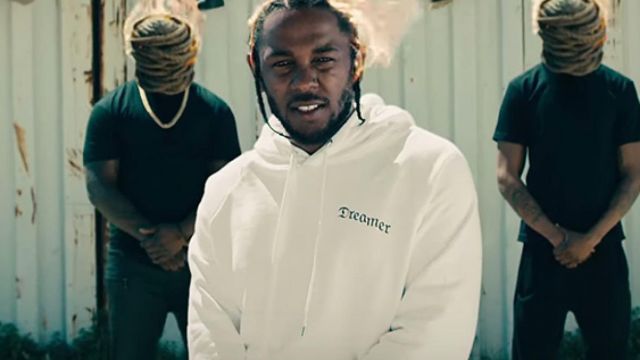 White "Dreamer" hoodie of Kendrick Lamar in Kendrick Lamar - HUMBLE.