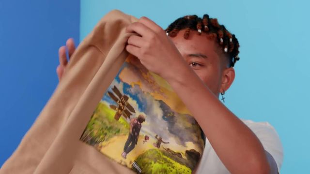 Lost Boy Hoodie (Tan) worn by YBN Cordae in 10 Things YBN Cordae Can't Live Without | GQ