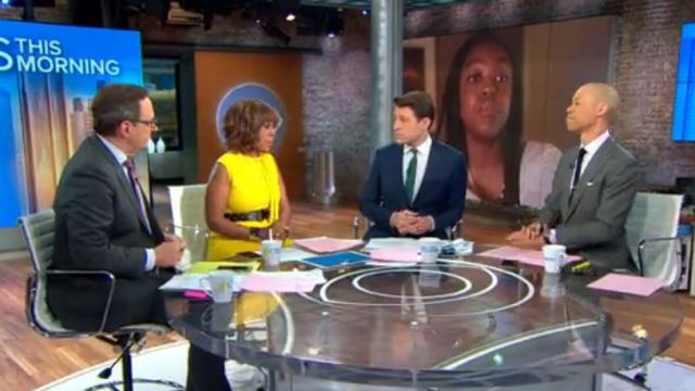 Zara Robe Jaune porté par Gayle King sur CBS Evening News, le 30 janvier 2020