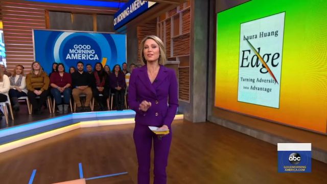 Zara Violet Flare Pantalon porté par Amy Robach sur Good Morning America, le 30 janvier 2020