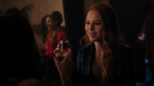 Gold Triangle Necklace worn by Cheryl Blossom (Madelaine Petsch) in Riverdale Season 4 Episode 11