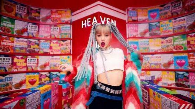 Mesh Mock Neck Tee worn by Lisa in the music video BLACKPINK - 'Kill This Love' M/V