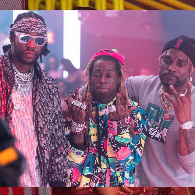 Balenciaga Paris City print oversized hoodie of Lil Wayne on the Instagram account @2chainz