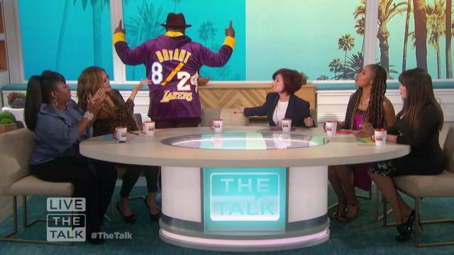 L'agence Ly­dia Leop­ard De­voré Wrap Blouse worn by Carrie Ann Inaba on The Talk February 3, 2020