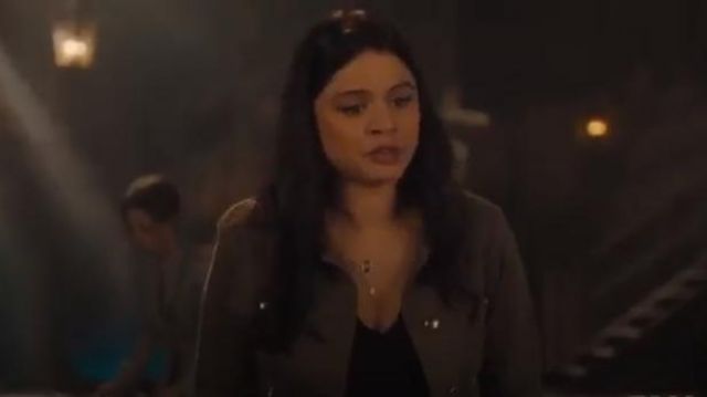Green Peplum Hem Military Style Jacket worn by Mel Vera (Melonie Diaz) in Charmed Season 2 Episode 11