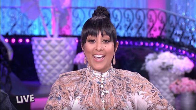 Zimmermann Freja Blouse worn by Tamera Mowry on The Real February 3, 2020