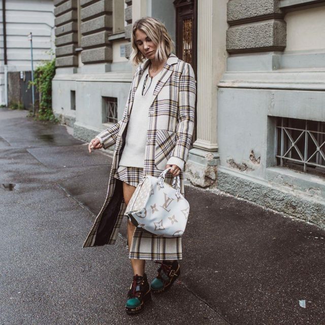 Plaid Coats of Karin Teigl on the Instagram account @constantly_k