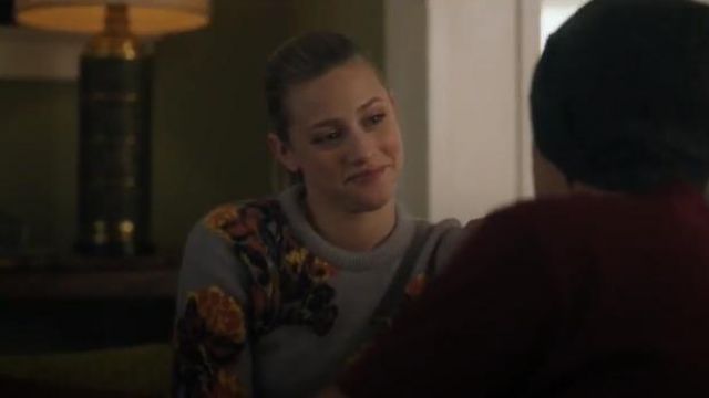 Grey Floral Sweater worn by Betty Cooper (Lili Reinhart) in Riverdale Season 4 Episode 12