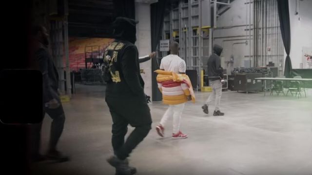 Nike Dunk Low Off-White University Red of DaBaby in the music video Dababy - Shut Up (Official Music Video)