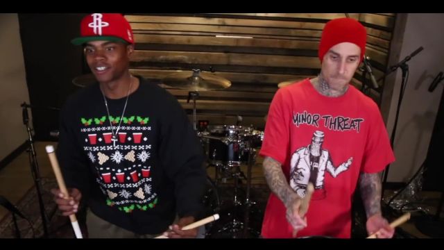 That Cool Red TShirt of Travis Barker in Travis Barker x BYOS - Sugar Drum Fairies