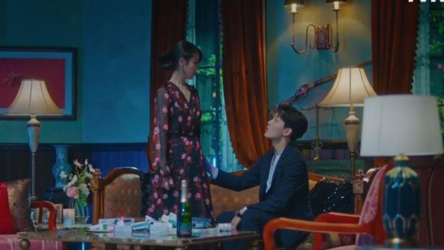 Black Floral Print Skirt worn by Jang Man Wol (IU) in Hotel Del Luna Episode 12