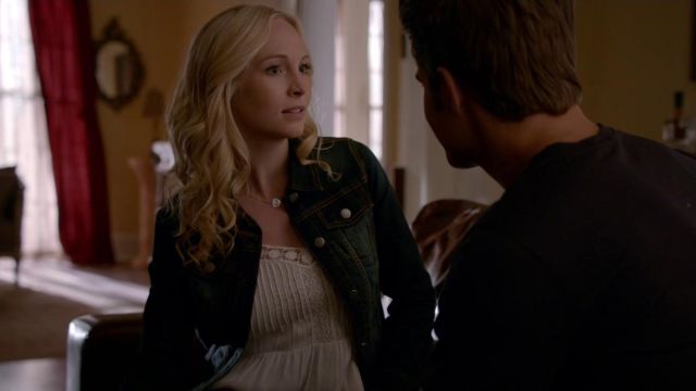 The tank top Patrons Of Peace of Caroline Forbes (Candice King) in the wardrobe of the series The Vampire Diaries (Season 7 Episode 6)