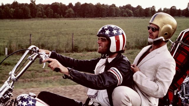 Le casque USA flag de Wyatt / Captain America (Peter Fonda) dans Easy Rider