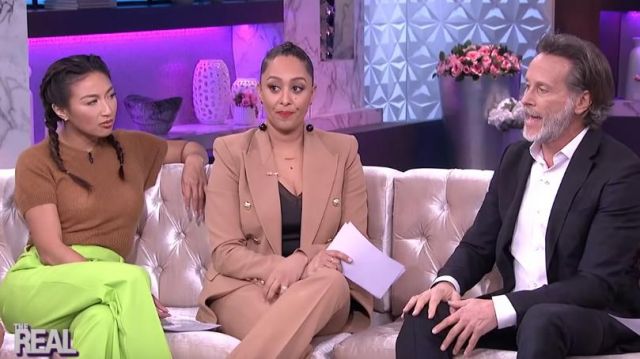 Zara Flared Trousers Suit Pants worn by Tia Mowry On The Real  February 9, 2020