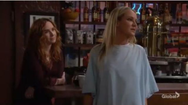 Do and Be Lace-Trim Crossover Top worn by Phyllis Summers (Michelle Stafford) as seen on The Young and the Restless February 8, 2020