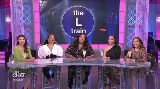 A.l.c. Leop­ard-Print Asym­met­ri­cal Skirt worn by Tamera Mowry on The Real (2013) February 9, 2020