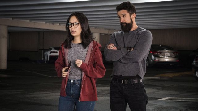 Burgundy hoodie worn by Poppy (Charlotte Nicdao) as seen in Mythic Quest: Raven's Banquet (S01E08)
