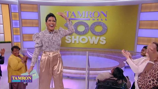 Isabel marant Print­ed Cot­ton and Silk-blend Blouse worn by Tamron Hall on The Tamron Hall Show February 11, 2020