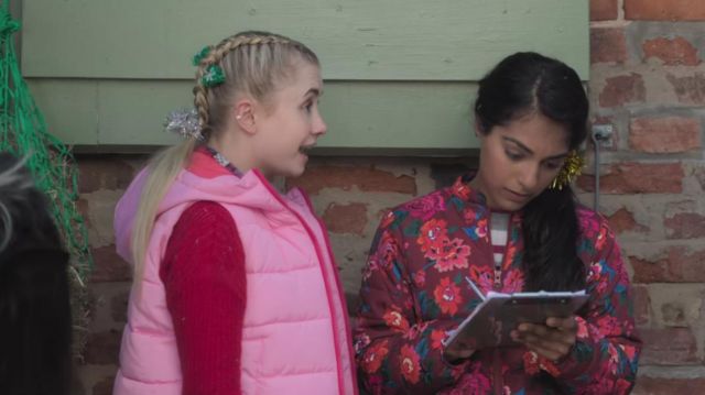 Red Floral Jacket of Jade (Manpreet Bambra) in Free Rein: The Twelve Neighs of Christmas