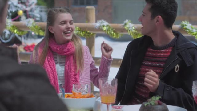 Pink Plaid Coat of Susie (Carla Woodcock) in Free Rein: The Twelve Neighs of Christmas