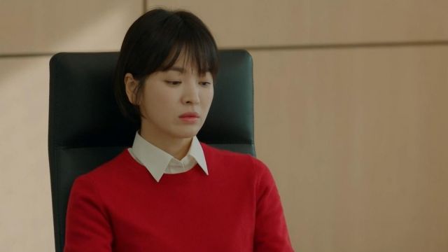 Les femmes Extra-Fine laine Mérinos Col Chandail porté par Cha Soo-hyun (Song Hye-kyo) dans la Rencontre de l'Épisode 13