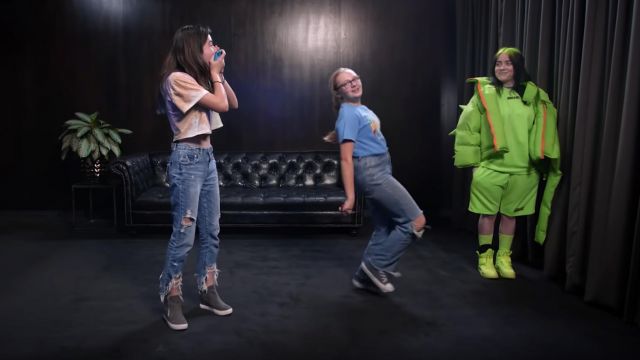 Lime Green sneakers worn by Billie Eilish forBillie Eilish Surprises Her Biggest Fans | Just Dance 2020