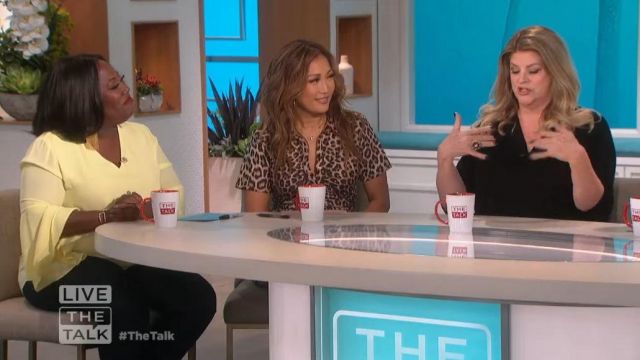 Lpa Leop­ard Print Mi­di Dress worn by Carrie Ann Inaba on The Talk February 12, 2020