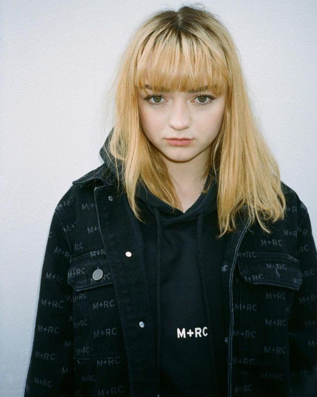 M+RC Noir denim jacket worn by Maisie Williams on the Instagram account ...